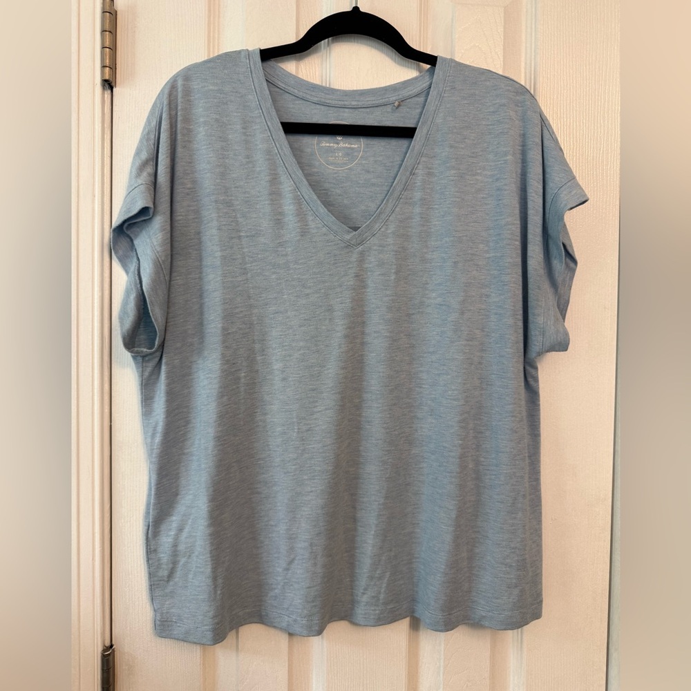 Tommy Bahama Light Blue Short Sleeve V-Neck Tee